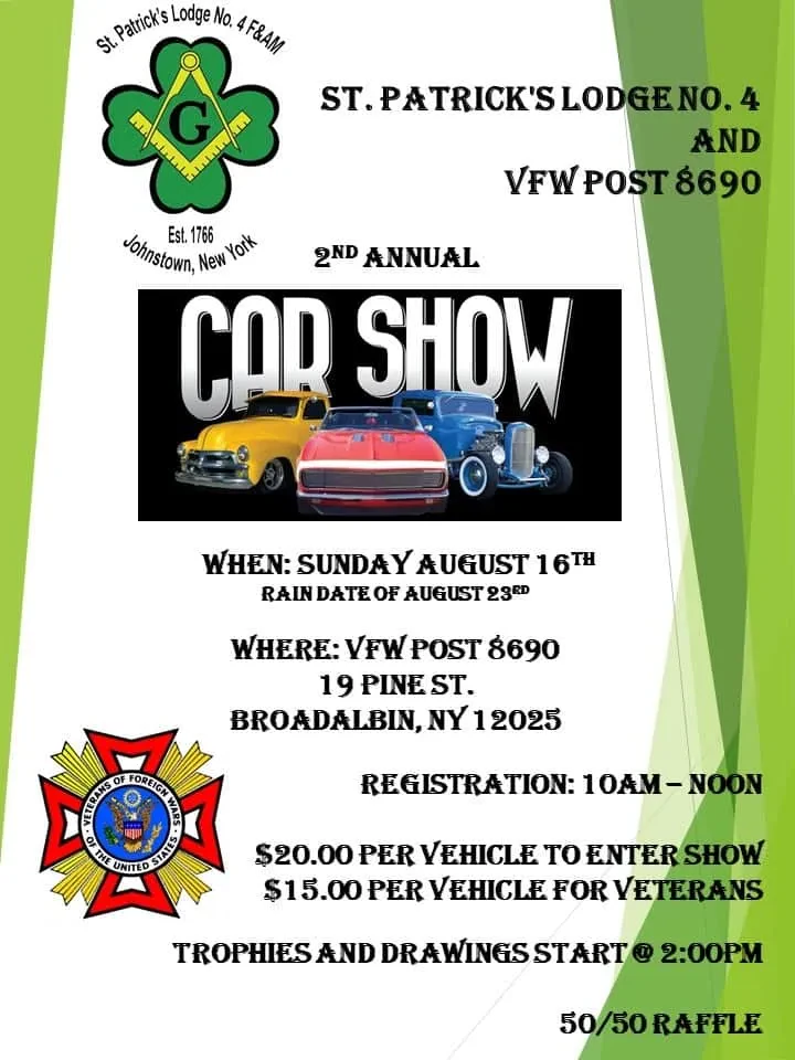 St. Patrick's Lodge No. 4 and VFW Post 8690 Car Show