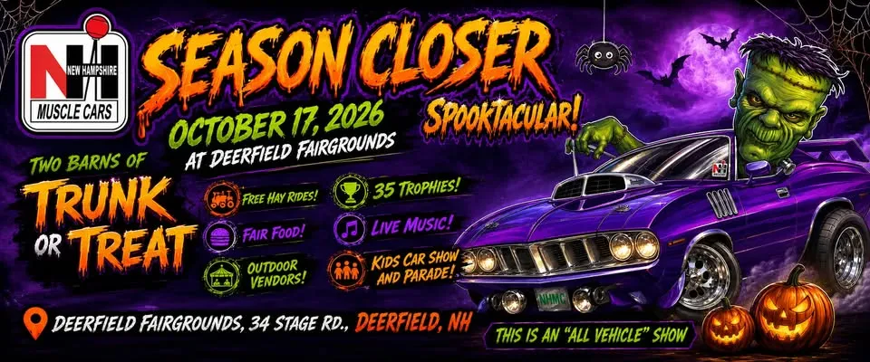 NH Muscle Cars Season Closer Spooktacular Car Show at Deerfield Fairgrounds
