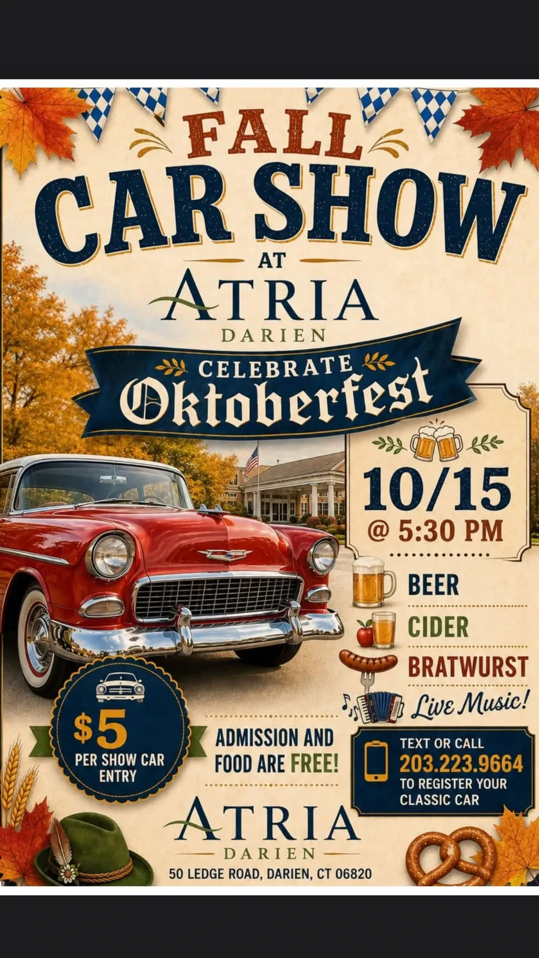 Fall Car Show - Celebrate Oktoberfest at Atria Darien