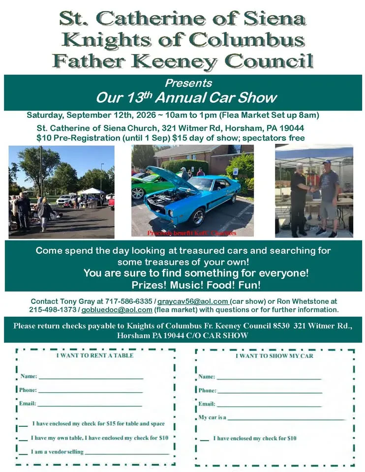 13th Annual KofC Car Show and Flea Market