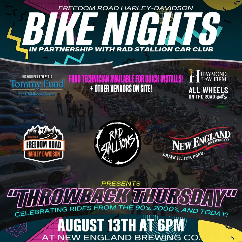 Throwback Thursday Bike Night + Car Show