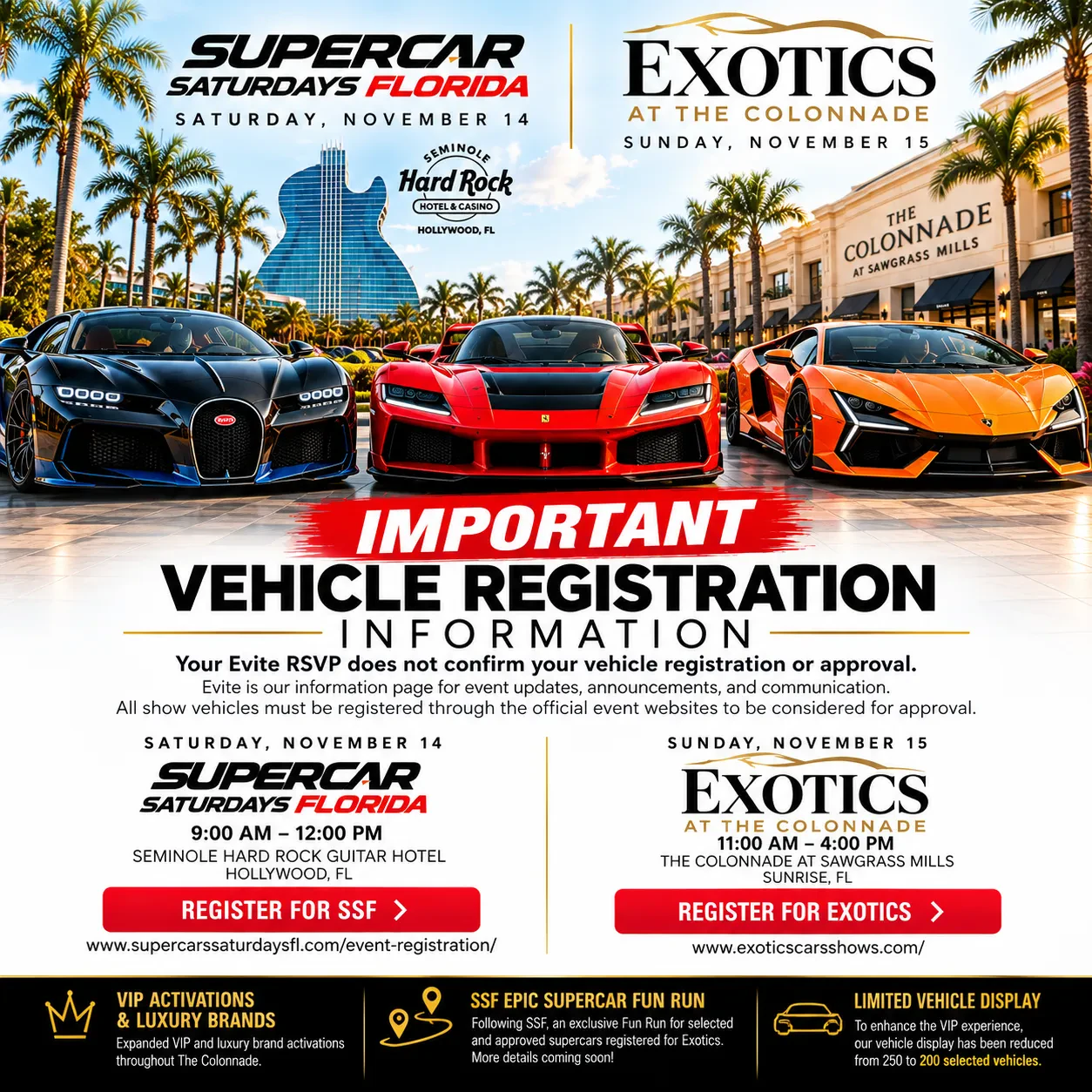 SUPERCAR SATURDAYS FLORIDA & EXOTICS AT THE COLONNADE