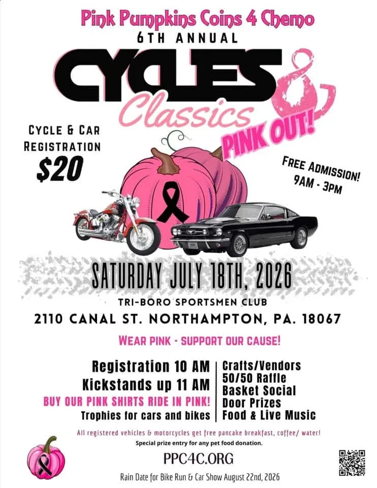 CYCLES AND CLASSICS CANCER CHARITY BIKE RUN AND CAR SHOW /BASKET SOCIAL