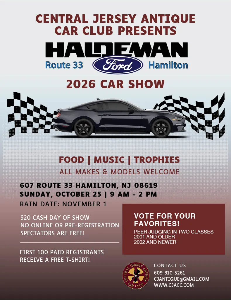 Central Jersey Antique Car Club Presents Haldeman Ford 2026 Car Show