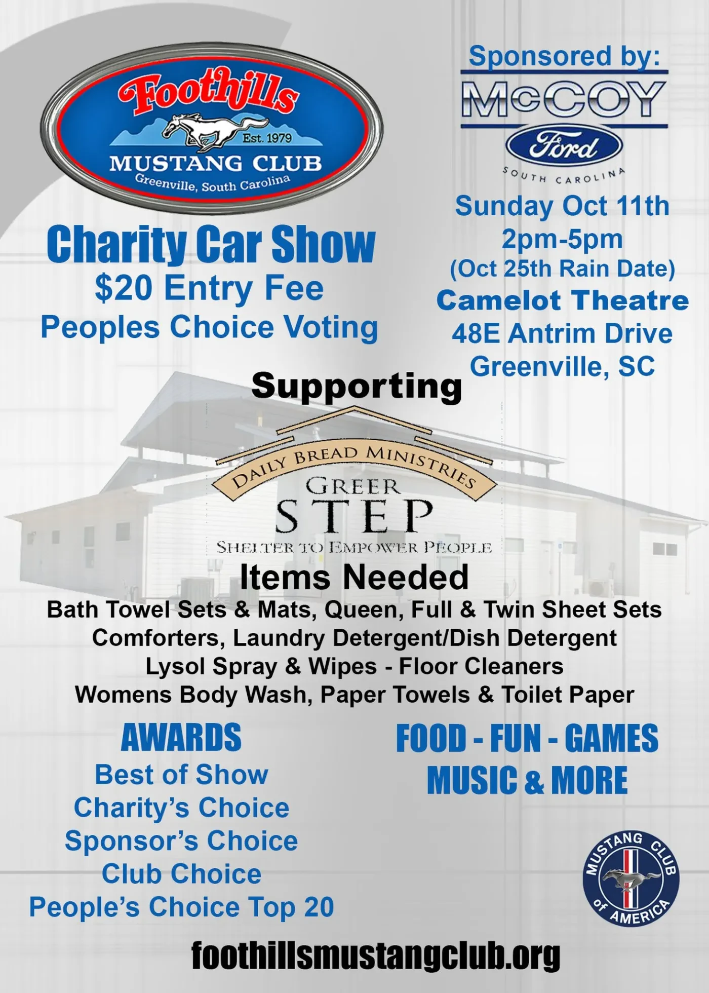 Foothills Mustang Club Fall Charity Car Show