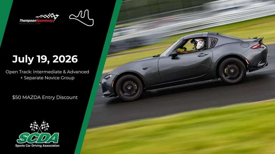 SCDA Track Day at Thompson Speedway 7/19/26 OPEN TRACK