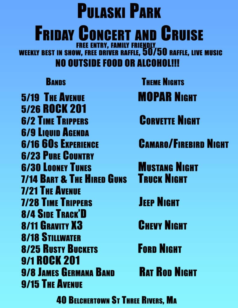 Friday Cruise n Concerts At Pulaski Park Cars and Coffee Events